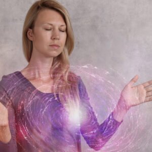 Interaction with healing energy. Spirituality and mystique concept Interaction with healing energy. Spirituality and mystique concept